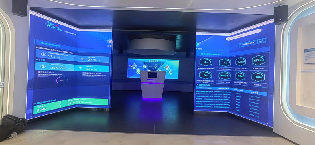 呼和浩特某科技展廳采用1.53開合屏+滑軌屏方案，共計25平方-1.jpg